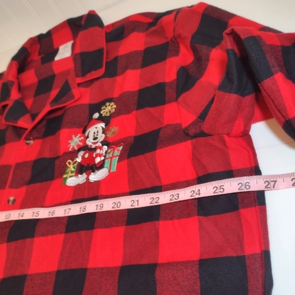 Disney Mickey Mouse Men's  Red/Black Plaid Holiday Pajama Set Size (XL) - Picture 7 of 16